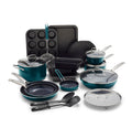 Blue Diamond 20 Piece Cookware and Bakeware Set, Diamond Infused PFAS-Free Ceramic Nonstick Pots and Pans, Durable Nontoxic Metal Utensil Safe & Scratch Resistant, Dishwasher & Oven Safe, Green