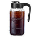 Spreccio Mason Jar Pitcher, 64 oz (2 quart), Glass Pitcher with Lid | Airtight, Leak proof, Ergonomic Handle, Pour Spout Lid, Fridge Safe, for Sun Tea, Iced Tea, Cold Brew, Lemonade, Outside