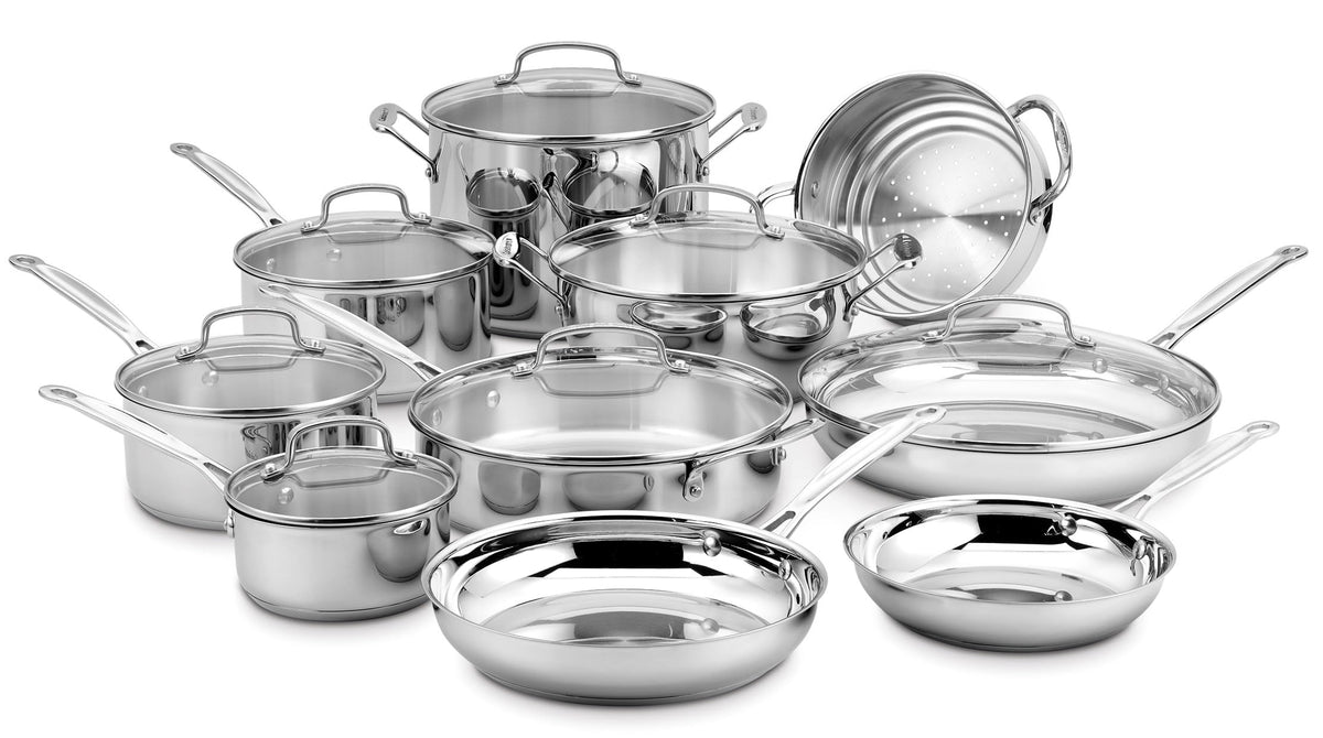 Cuisinart Chef's Classic Stainless Steel Pots and Pans Set, 17 pc, 77-17N