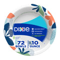 Dixie Small Paper Bowls 10 Oz, 72 Count, Disposable Bowls, Great for Snacks | Microwave-safe, soak-proof shield; disposable dessert bowls, for salads and meal prep, small paper bowls for easy cleanup
