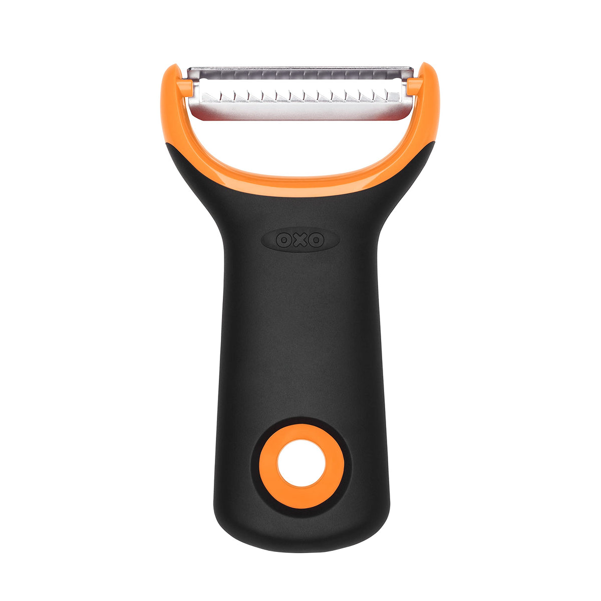 OXO Good Grips Stainless Steel Julienne Prep Vegetable Peeler | Food Prep, Shredder, Slicer, Blade, Non-Slip Grip, Carrot, Cucumber, Zucchini Strips, Zoodles, Dishwasher Safe
