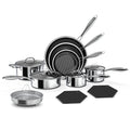 14pc Cookware Set, CYRDER Premium Hybrid Ceramic Nonstick Pots and Pans Set