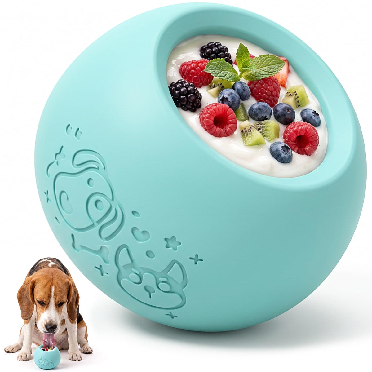 Slow Feeder Dog Lick Bowl, Freeze Dog Enrichment Toys, Lick Toy for Dogs | Frozen Lick Treat Bowl, Puzzle Feeder, Anxiety Relief, Dishwasher Safe, for Puppies Small & Medium Dogs