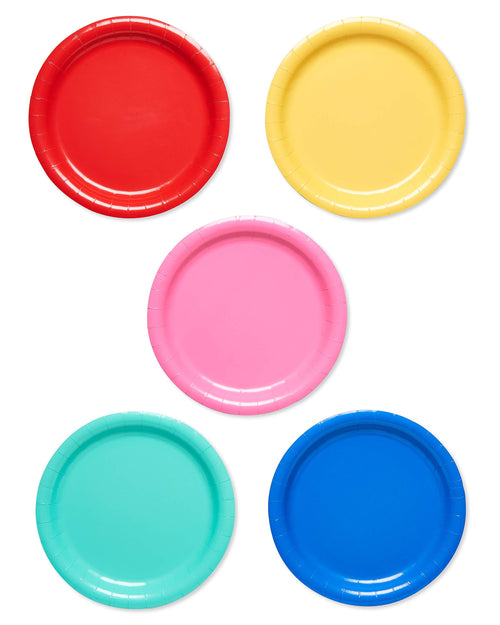American Greetings 50-Count 9 in. x 9 in. Rainbow Paper Dinner Plates