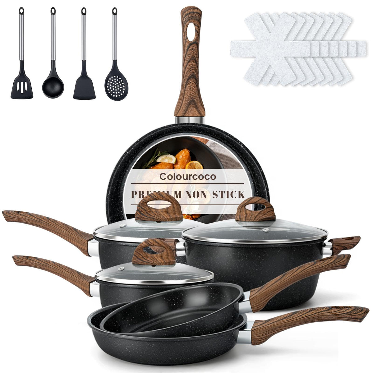 20-Piece Pots and Pans Sets Non Stick