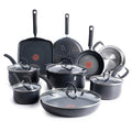 T-fal Ultimate Non Stick Pots and Pans Cookware Set, 14-Piece, Onyx