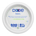 Dixie Basic 8.5 Inch Light-Weight Paper Plates By GP PRO, White, 500 Count (125 Disposable Plates Per Pack, 4 Packs Per Case), DBP09W