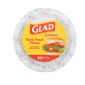 Glad Round Paper Plates, Blue Flower Design, 10 Inch, 50 Count | Heavy-duty, soak-proof, cut-resistant plates for meals, parties, picnics, and events