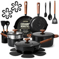 CAROTE 21pcs Ceramic Cookware Set, Pots and Pans Set