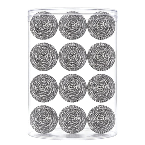 12Pcs Steel Wool Scrubber Pads for Cleaning Dishes, Pans, Pots, Ovens, Grills, Sinks - Stainless Steel Scrubbers for Kitchen, 12 Pack