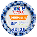 Dixie Ultra Deep Dish Paper Plates, 40 Count, 28 oz, Disposable Plates, | Heavy duty paper plates with deep dish design, party plate, microwave-safe, soak-proof, cut resistant, easy cleanup