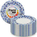PAMI Heavy Duty Round Paper Plates 7 in,Microwave Safe,Disposable,Blue,50