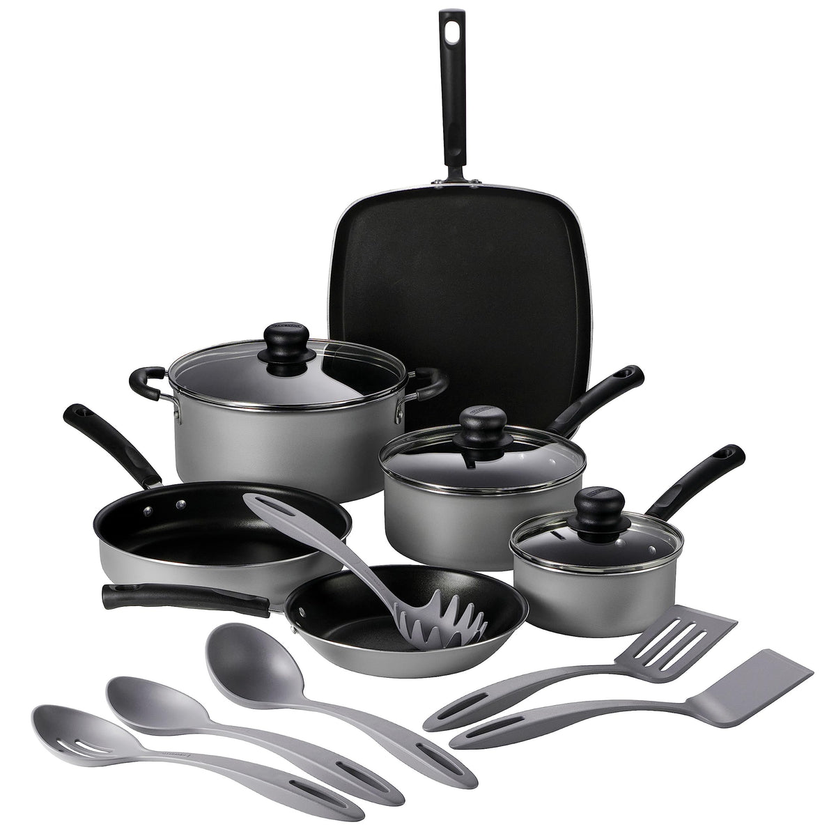 Tramontina Primaware 15-Piece Non Stick Pots and Pans Set, Silver