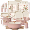 CAROTE 37pcs Ceramic Cookware Set, Nonstick Pots and Pans Set