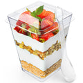 Sammray 100 Pack 5 oz Dessert Cups with Lids and Spoons, Plastic Parfait | 300 pcs serves 100; Disposable Clear Mini Party Set for Mousse, Tiramisu, Pudding, Appetizer, Salad, Yogurt, Cake, Wedding