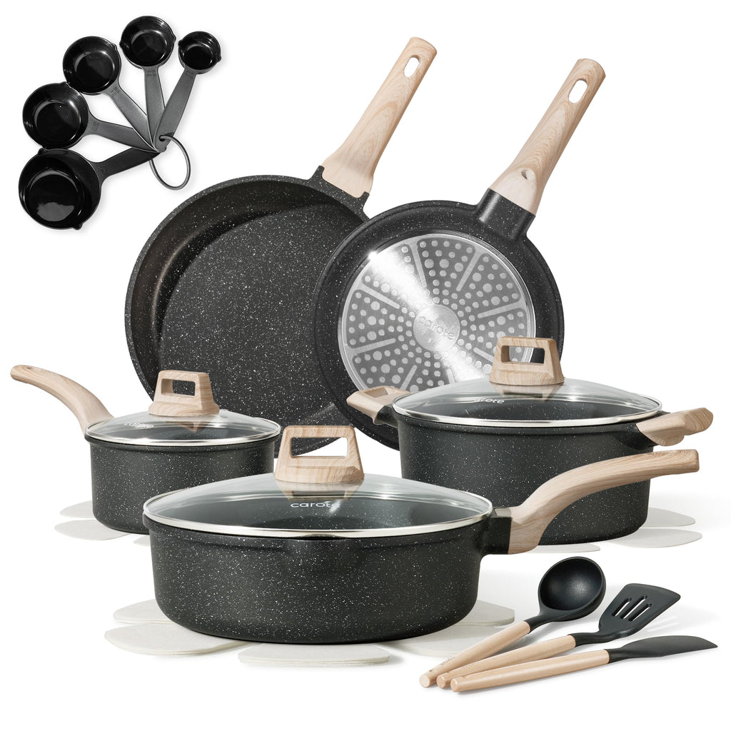CAROTE Nonstick Cookware Sets, Pots and Pans Set, 20pcs