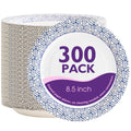 PACKINNO Disposable Paper Plates 8.5 Inch 300 Count | Soak Proof and Cut Resistant Heavy Duty Paper Plates Bulk for Parties, Picnics, Camping, and Everyday Meals