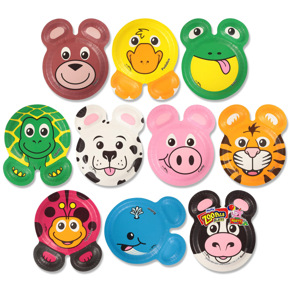 Hefty Zoo Pals Kids Paper Plates, Party Edition, 7.75 inches, 20ct | Assorted Animal Designs, Two Dipping Compartments On Every Plate, Great for Birthday Parties, Playdates, Snacks, and Meals